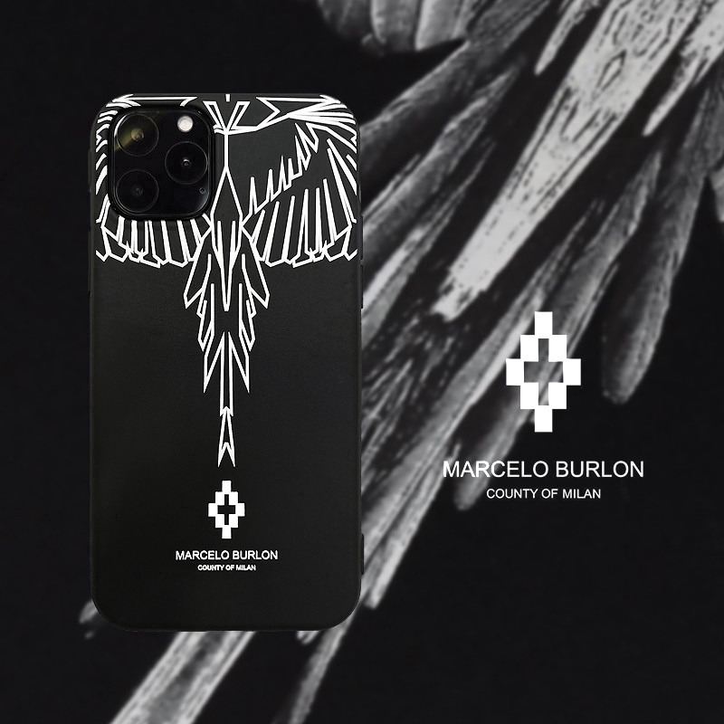 Ốp điện thoại MARCELO BURLON TPU mềm hình đôi cánh thời trang thích hợp cho Iphone 8