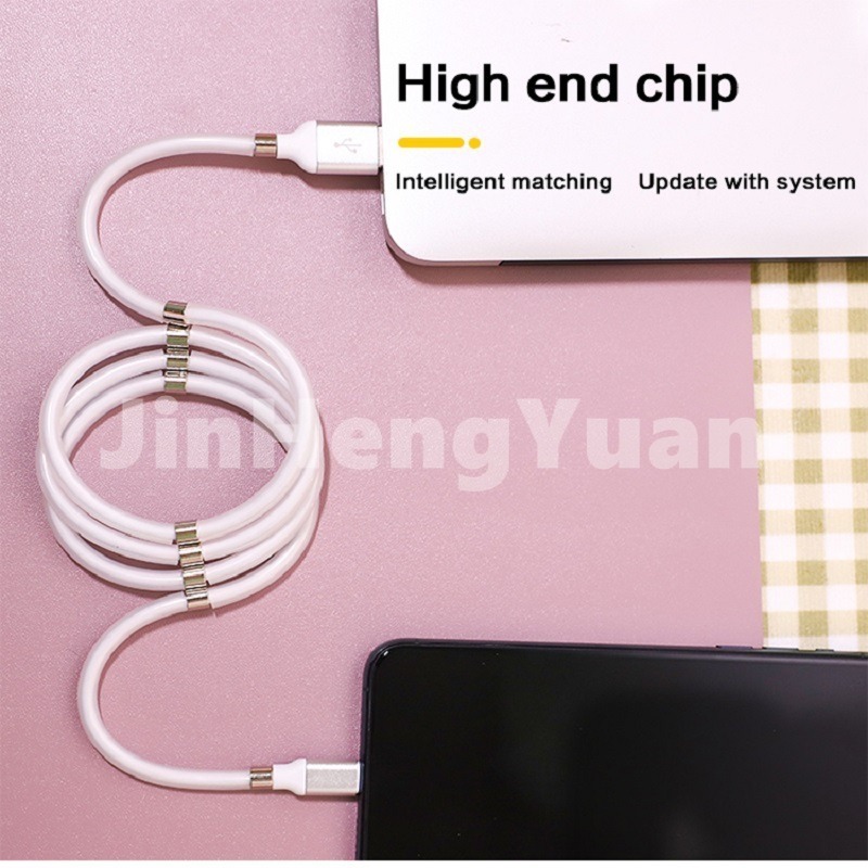 Cáp sạc dữ liệu hấp thụ từ tính xoay 360 độ dùng cho Android Apple Type-C chất lượng cao