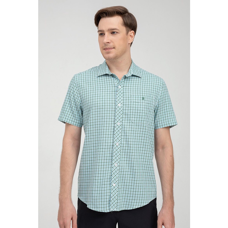Áo sơ mi tay ngắn họa tiết kẻ caro , thời thượng, lịch lãm, chỉn chu John Henry - WS22SS27P-SC