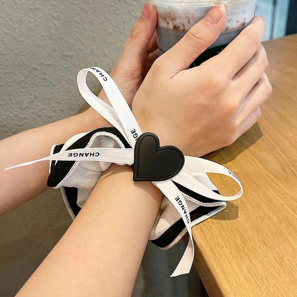 IVORY Dây Cột Tóc Co Giãn Hình Trái Tim In Chữ Thời Trang Cho Nữ