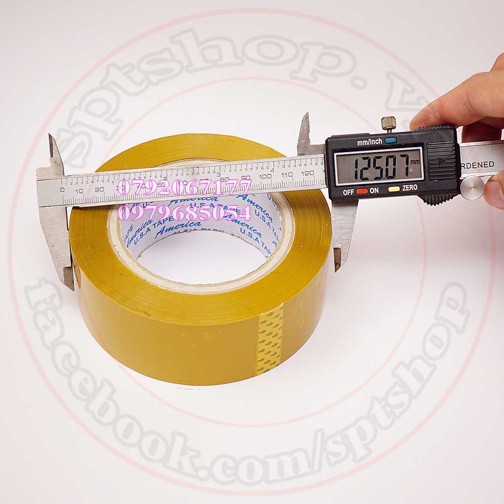 Băng keo 200 yard loại cây 2kg, băng dính đóng hàng màu vàng đục