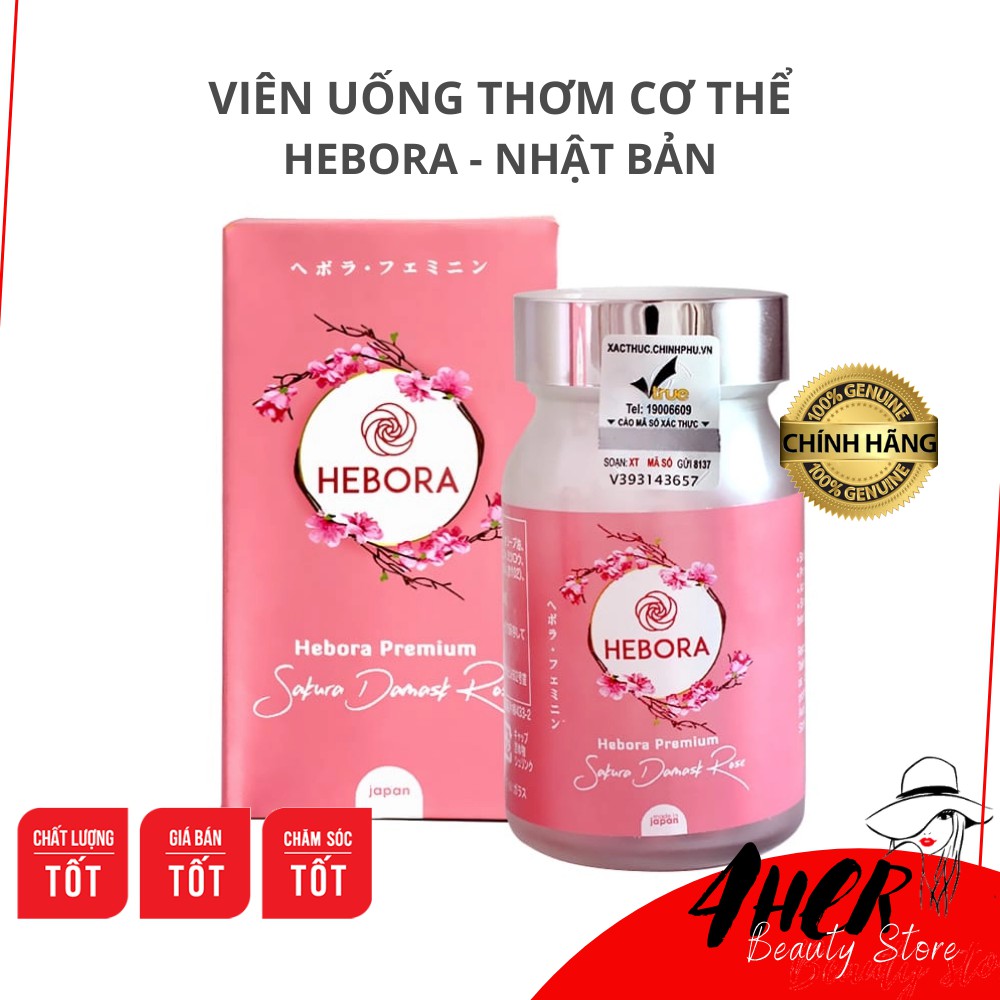 [Mẫu 2020, date mới nhất] - Viên uống thơm cơ thể Hebora Nhật Bản, Chính hãng công ty