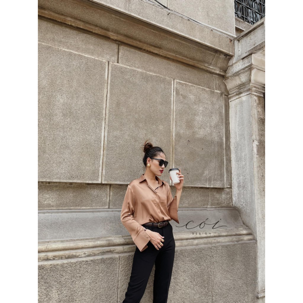 Áo sơ mi lụa satin Cói Design | BigBuy360 - bigbuy360.vn