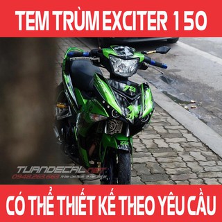 Tem Trùm Exciter 150 Ducati Candy Đẹp - Đổi màu sắc và họa tiết theo yêu cầu
