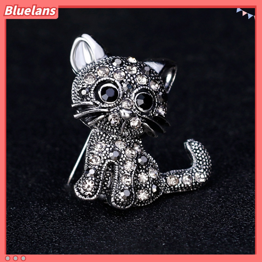 Ghim Cài Áo Hình Mèo Đính Đá Nhân Tạo Thời Trang Cho Nữ