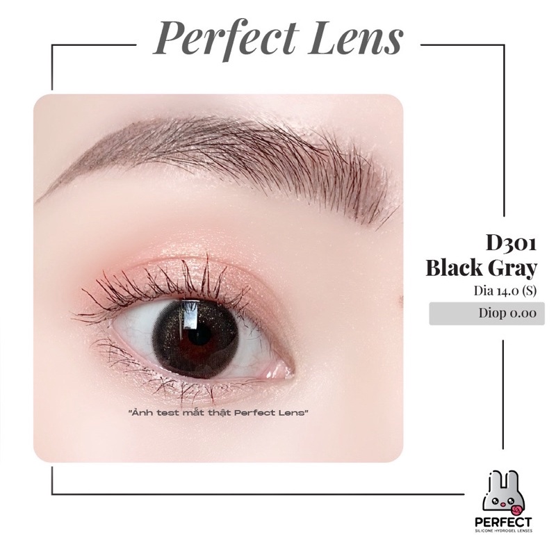 Lens ẢNH MẮT THẬT , Kính Áp Tròng , Không Độ Cận , D301 Black Gray Dia 14.0 S , Hàng Cao Cấp Chính Hãng Giá Sale