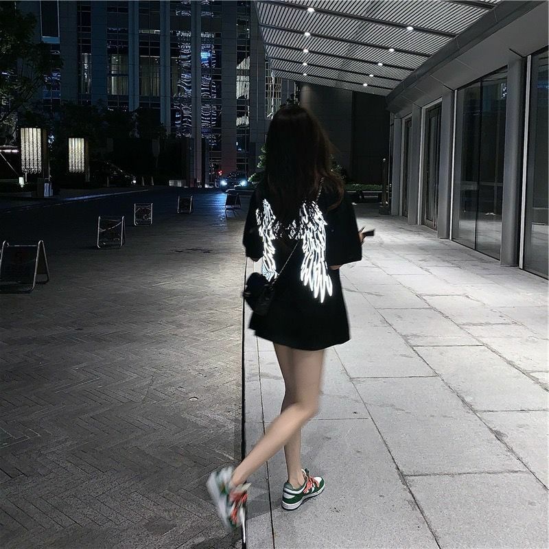Áo Thun Tay Lỡ Phản Quang Cánh Thiên Thần Cực Chất Unisex Ulzzang