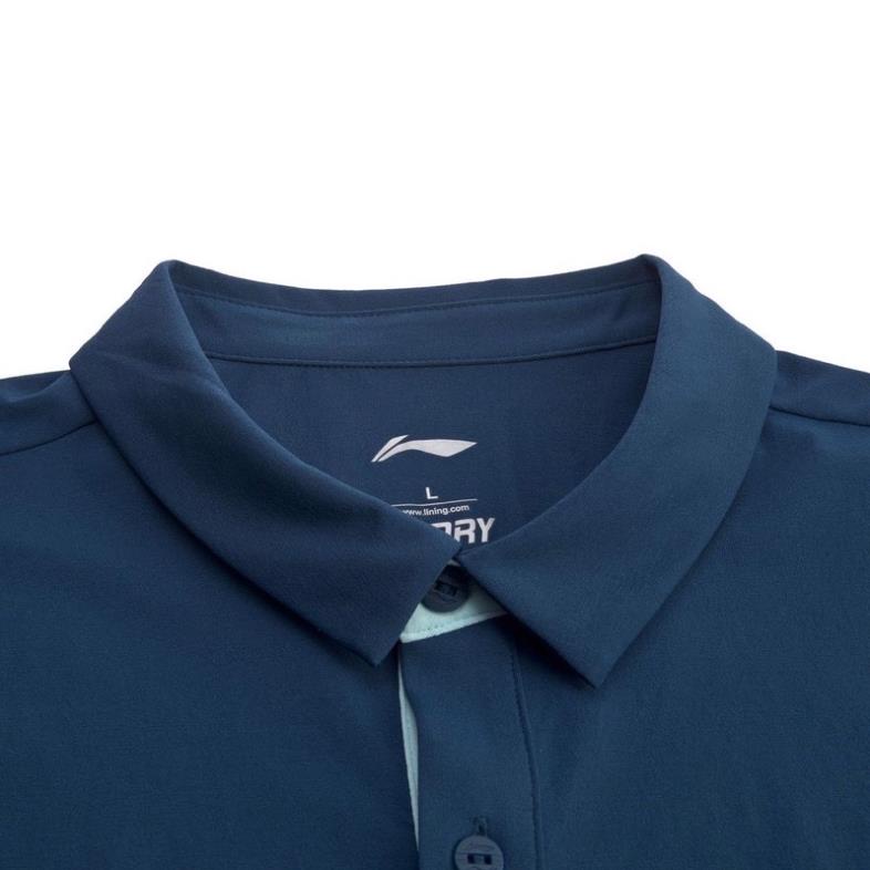 Áo thể thao nam Polo Lining APLR073-3, áo thun có cổ nam chất Poly cao cấp