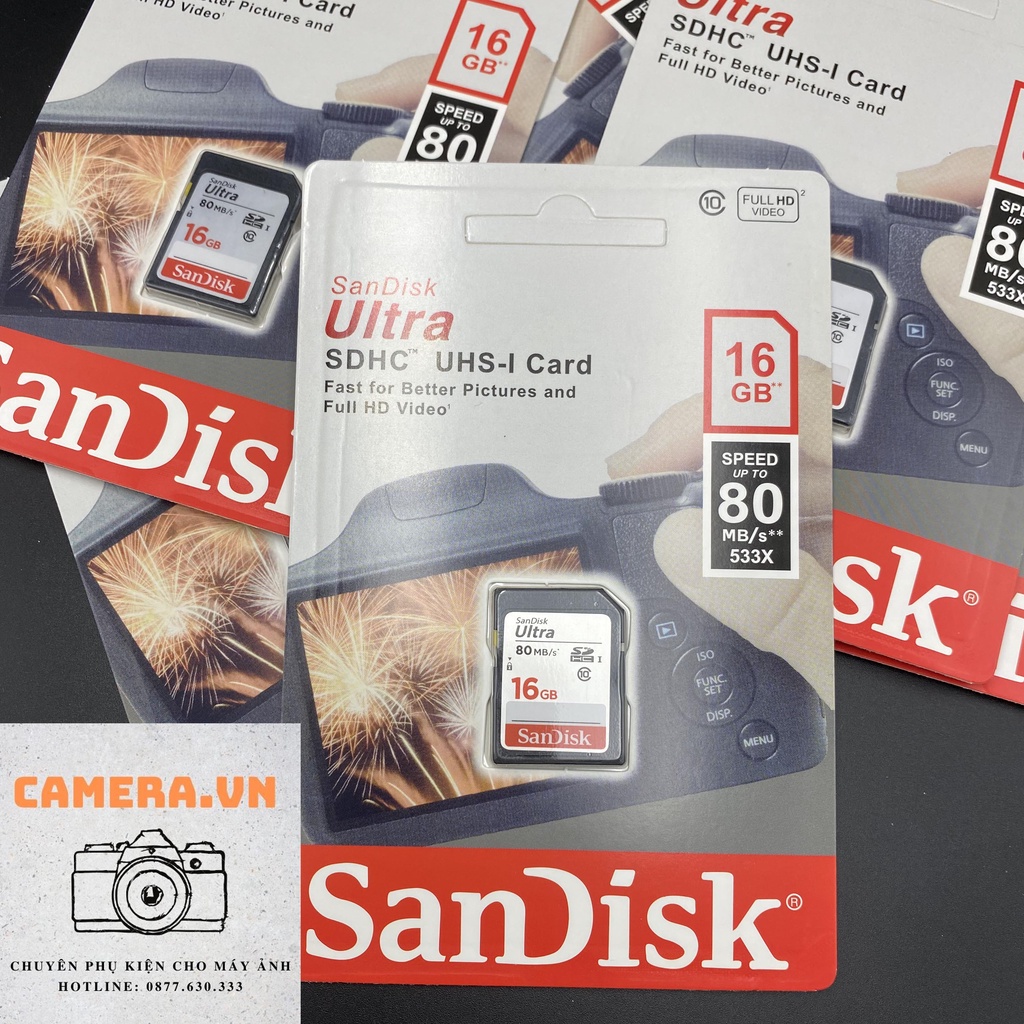 Thẻ Nhớ SD Sandisk 16GB 32GB class 10 và Extreme Pro tốc độ cao quay HD 4K