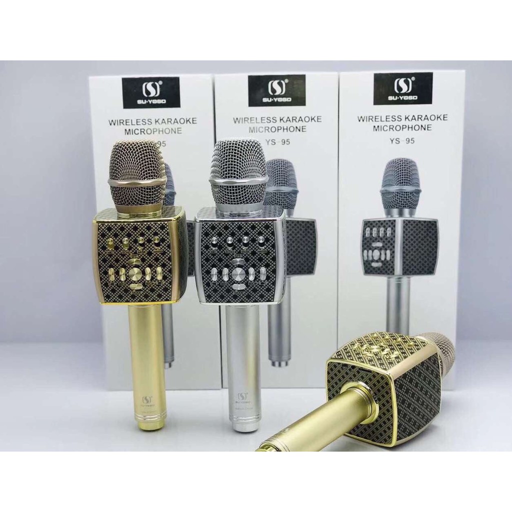 Micro Bluetooth YS95 tích hợp loa bass không dây