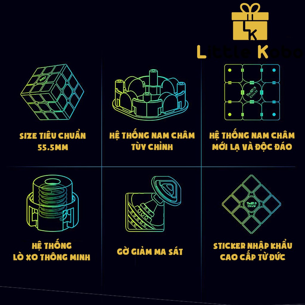 Rubik 3x3 QiYi Valk 3 Elite M Nam Châm Dòng Cao Cấp Flagship Rubik 3 Tầng