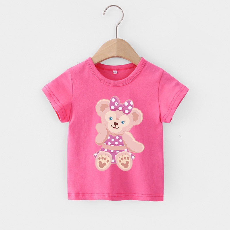 Áo thun cotton mềm mại in họa tiết động vật hoạt hình thời trang cho bé