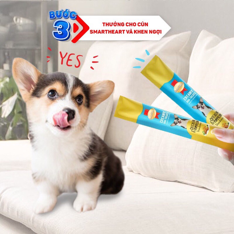 Súp thưởng cho chó Smart Heart Creamy Dog Treats dạng thanh 15gr