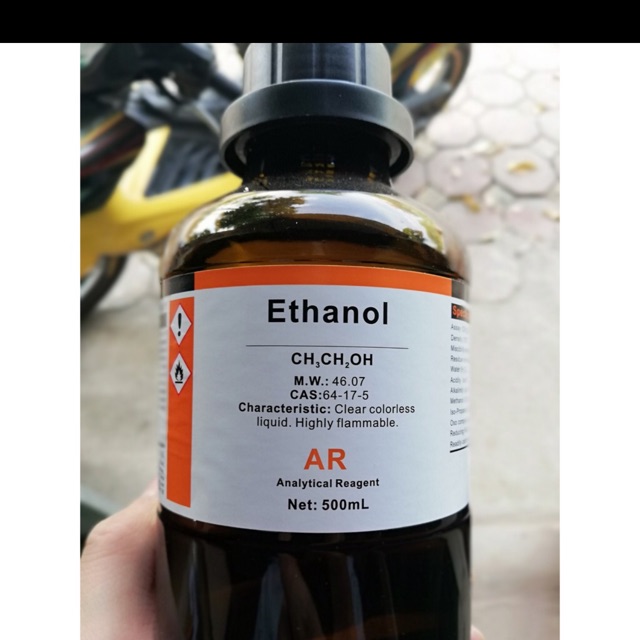 Hóa chất Ethanol Ethyl alcohol C2H5OH chai 500ml Xylong CAS 64-17-5 99.5% cồn 99.5%