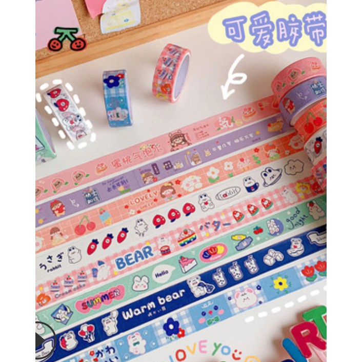 Cuộn washi băng dán Hàn Quốc sticker trang trí DIY - Washi tape phong