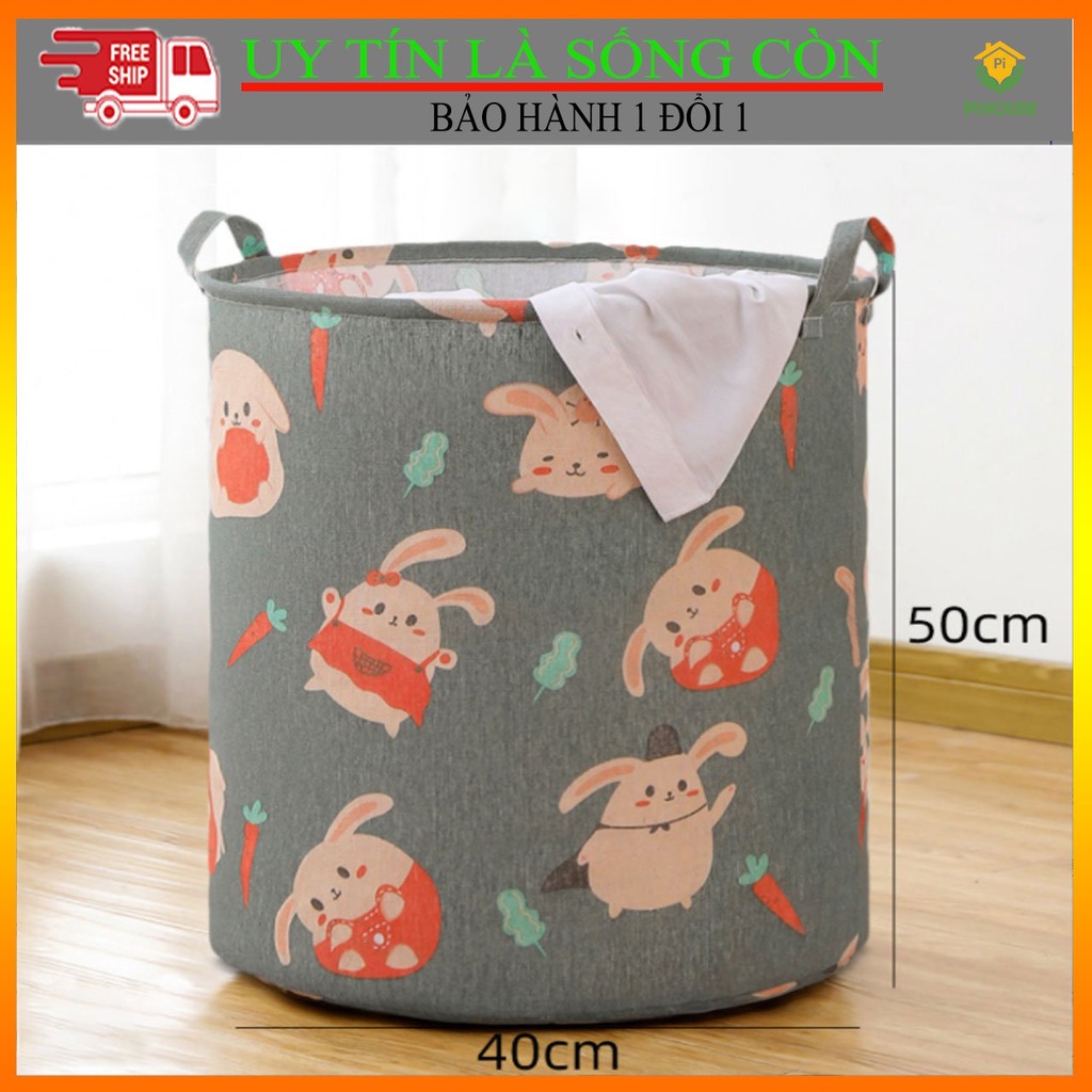 Giỏ Vải Đựng Quần Áo,Sọt Đựng Đồ, Đựng Đồ Chơi Chống Thấm Nước Cao Cấp Có Quai Xách Tiện Lợi