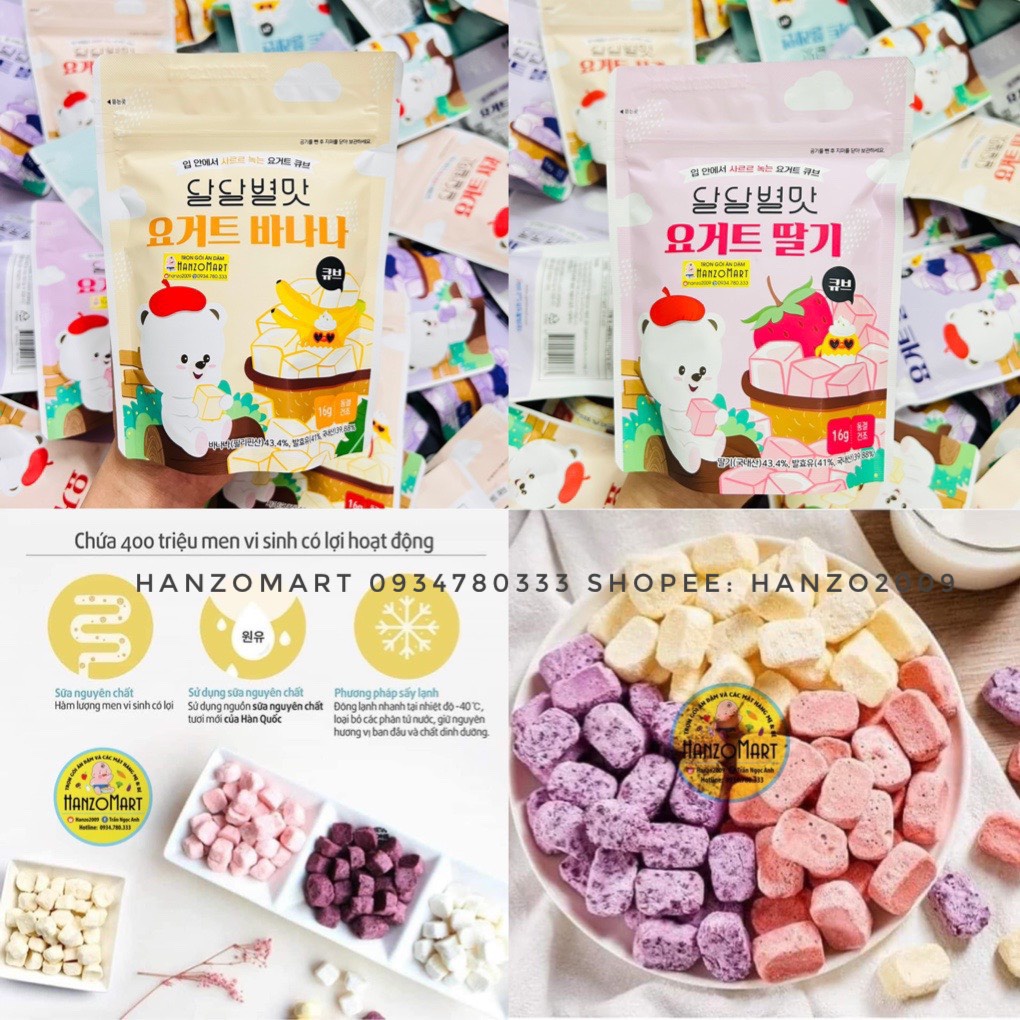 Sữa chua khô cho bé hoa quả sấy lạnh Samto Hàn Quốc