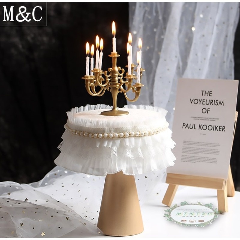 Phụ Kiện Trang Trí Bánh Kem Hình Ren Đính Ngọc Trai Xinh Xắn