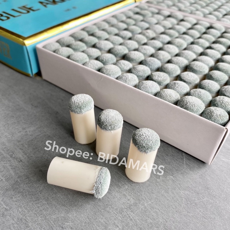 Túi 20 Chiếc Đầu Chụp Gậy Bi A Bida 12mm Blue Arrow | Đầu Cơ Bida Dán Sẵn