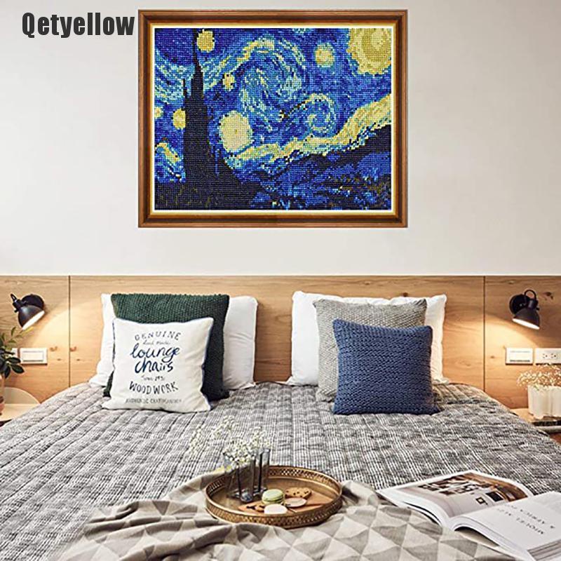 Qetyellow Full Drill 5D Diamond Painting Starry Night Diamond Painting for Wall Decor