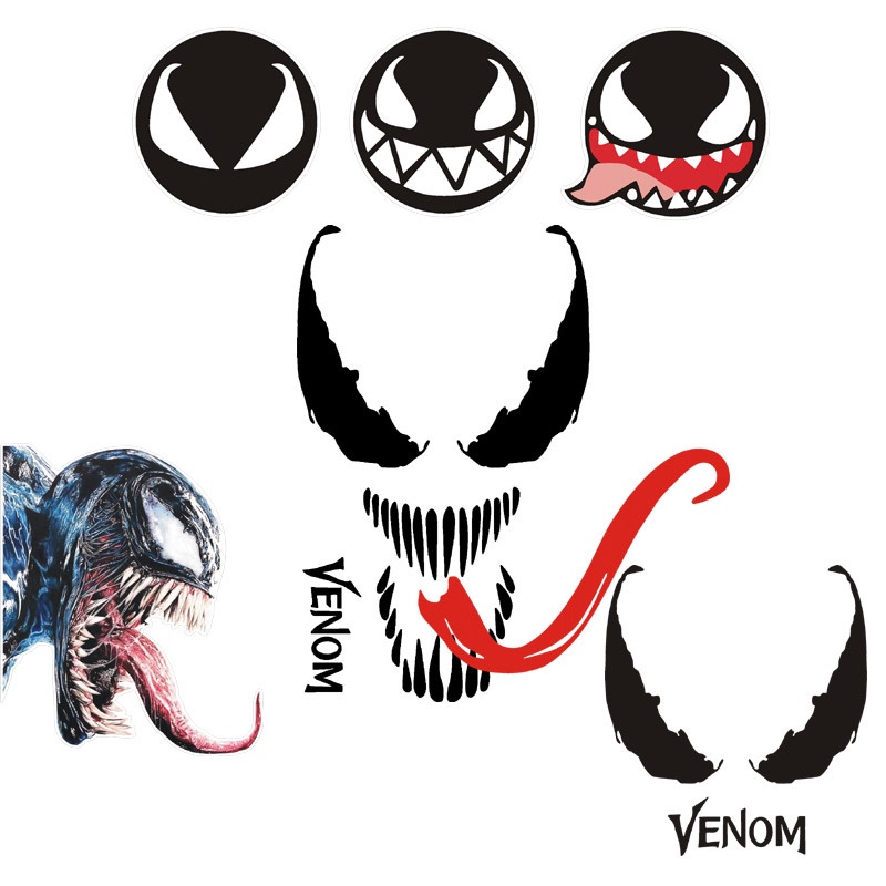 Miếng Dán Phản Quang Hình venom DC Trang Trí Cửa Sổ Xe Hơi