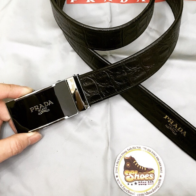 Thắt lưng da Prada nam DA DÊ XỊN 100%