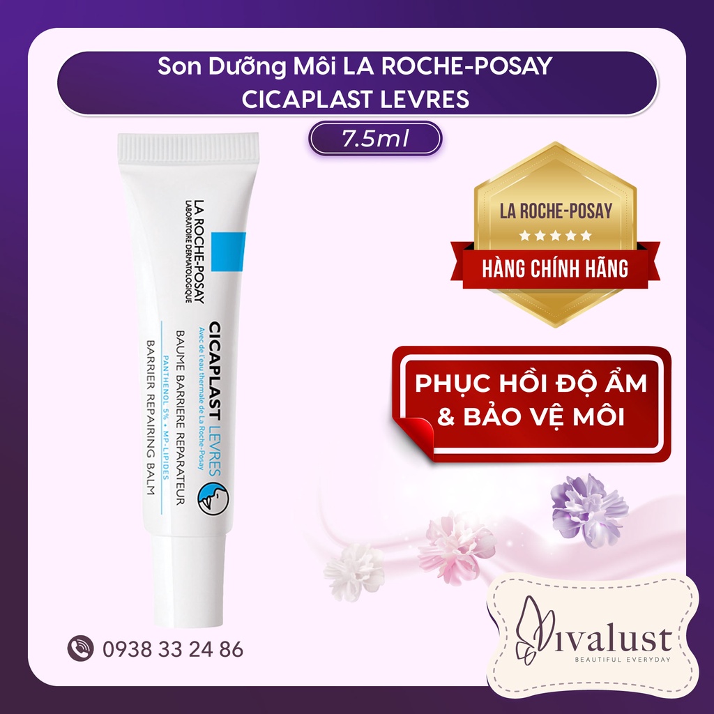 Kem Dưỡng Môi La Roche-Posay Cicaplast Lips (7.5ml) - Phục Hồi Độ Ẩm & Bảo Vệ Môi
