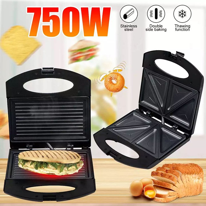 Máy Kẹp Nướng Bánh Mì Làm Đồ Ăn Sáng Haeger 750W