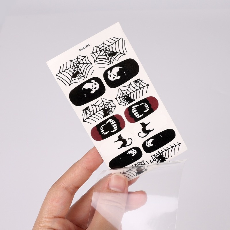 1 Tấm Miếng Dán Móng Tay In Họa Tiết Halloween Dành Cho Nữ