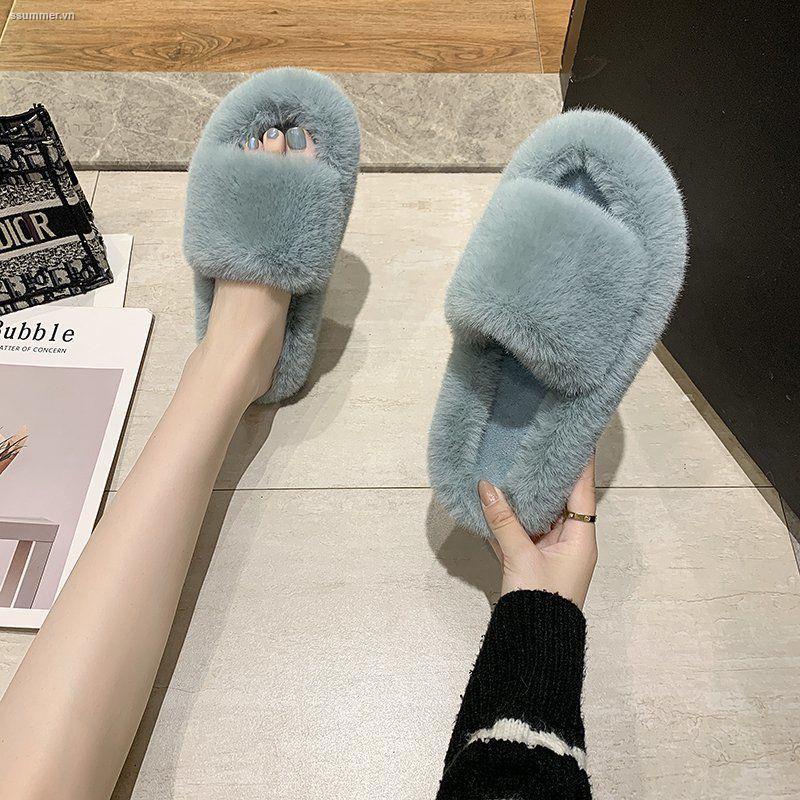 Dép Lông Thỏ Đế Dày Size Lớn 35-42 Phong Cách Mới Cho Nữ Size 41