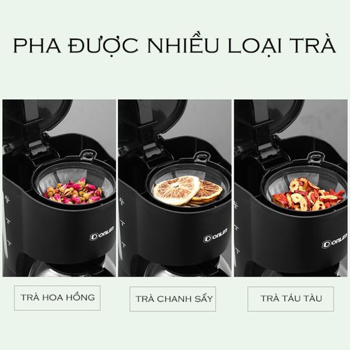 Máy pha cafe trà tự động Donlim thông minh chuyên nghiệp dung tích  600ml  máy pha cà phê và trà mini bền đẹp