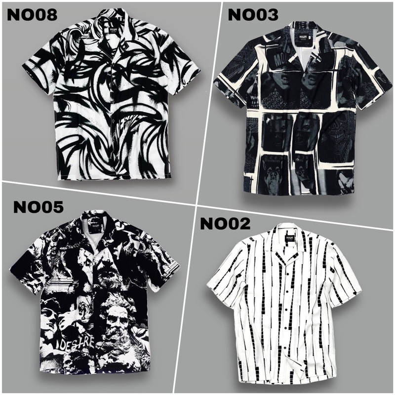 Áo sơmi cuban shirt , phom dáng oversize phù hợp cho cả nam và nữ với họa tiết trắng đen cực chất .