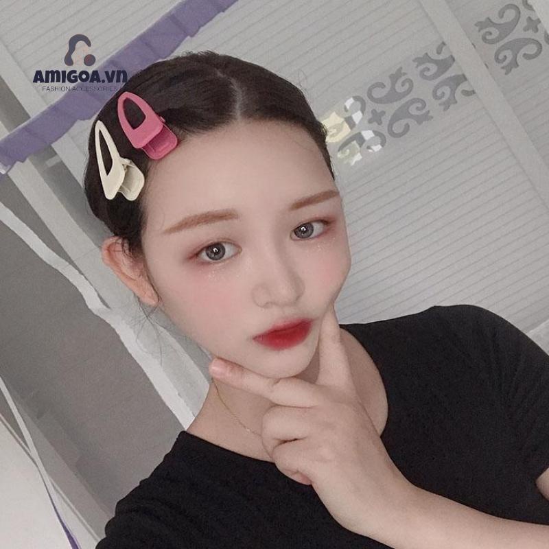 Kẹp Tóc Màu Nhám Dễ Thương Xinh Xắn