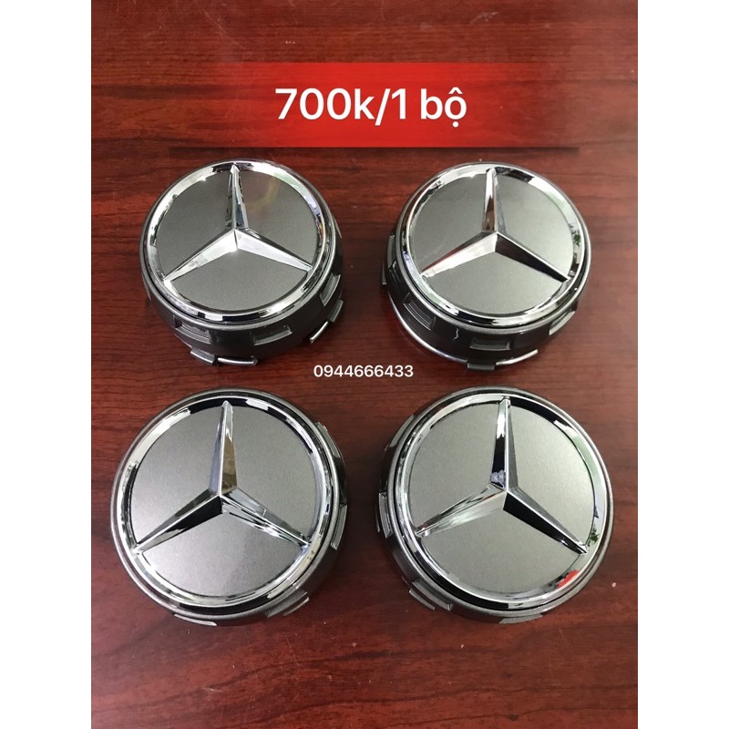 Logo mercedes Xám lồi