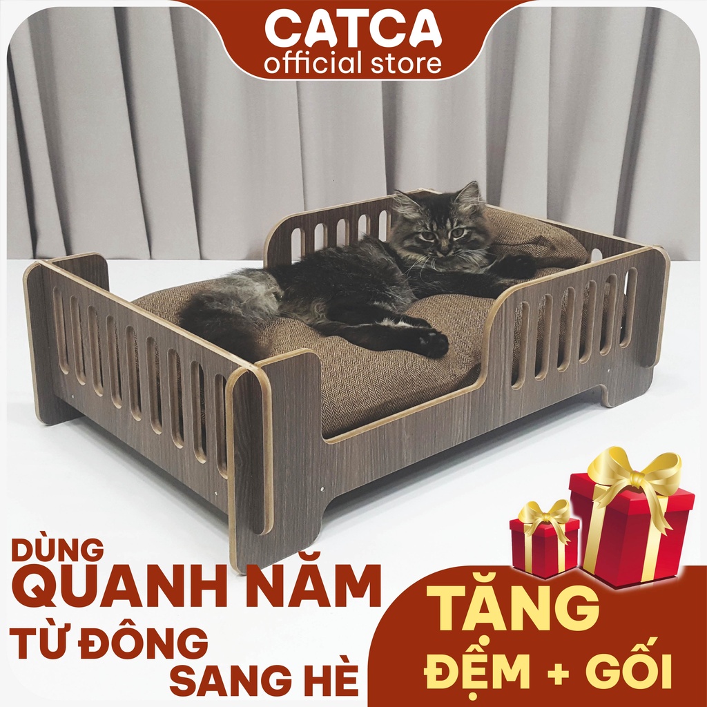 Giường đệm cho thú cưng chó mèo SANG TRỌNG lắp ghép DONAL - Catca