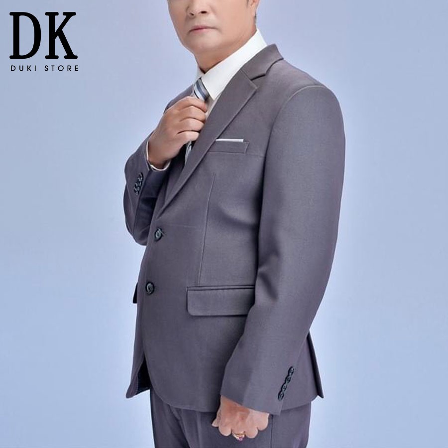 Bộ vest nam trung niên màu xám đẹp - DUKI STORE