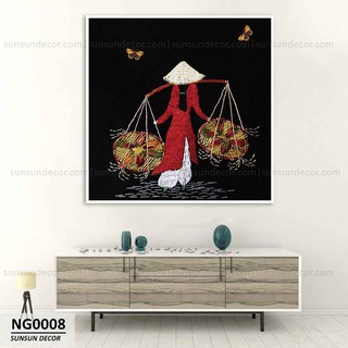 Tranh vuông Canvas Thiếu Nữ Việt Nam-Vietnamese Girl | MS NG0008