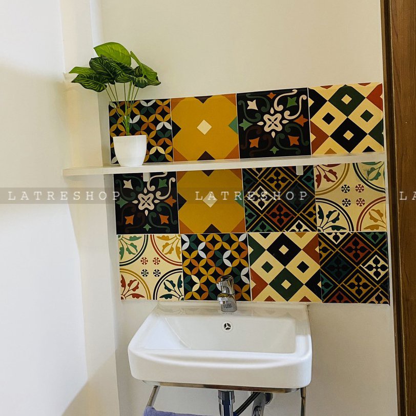 Decal gạch bông chịu nhiệt dán bếp tường nhà tắm dễ lau chùi đề can loại 1 -Autumn 0014