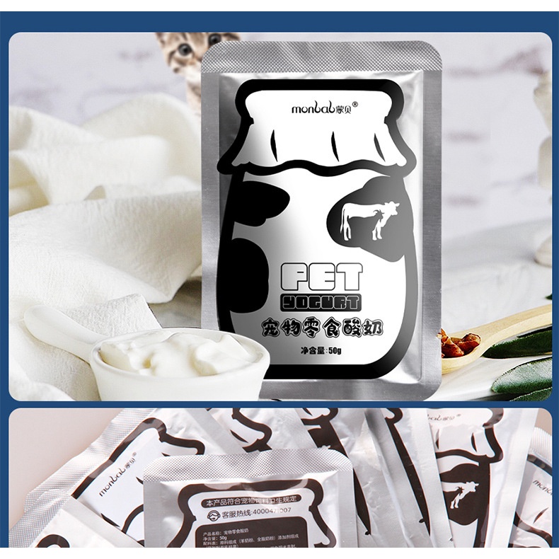 Sữa Chua Cho Chó Mèo MONBAB Bịch 50Gr Giúp Chó Mèo Tăng Cường Hệ Miễn Dịch Và Tiêu Hóa