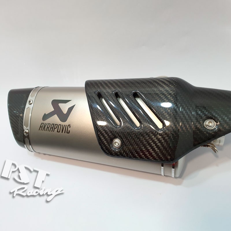Pô Akrapovic R1 đầu carbon kèm cổ bầu hơi inox 304 màng lọc tổ ong cao cấp
