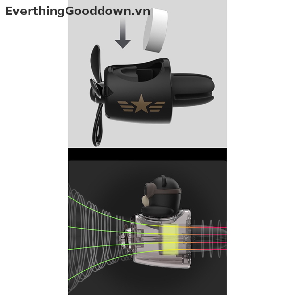 Everthinggood Phụ Kiện Quạt Làm Mát Không Khí Xe Hơi Hình Gấu Phi Công Xoay Được vn