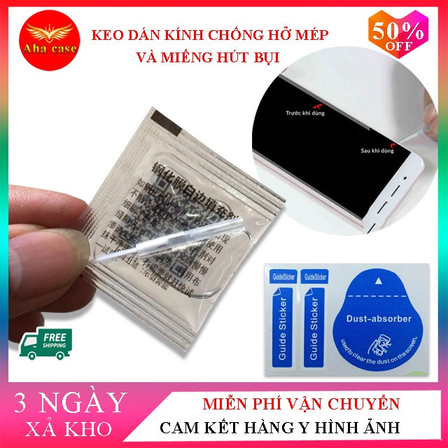 Keo dán chống hở mép + Miếng hút bụi màn hình điện thoại cho tất cả các dòng máy