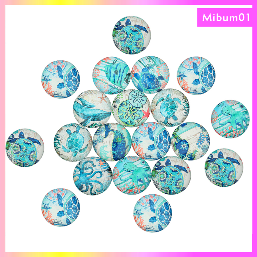 20Pieces Glass Ocean Fish Flatback Scrapbooking Dome For Crafts  Accessories