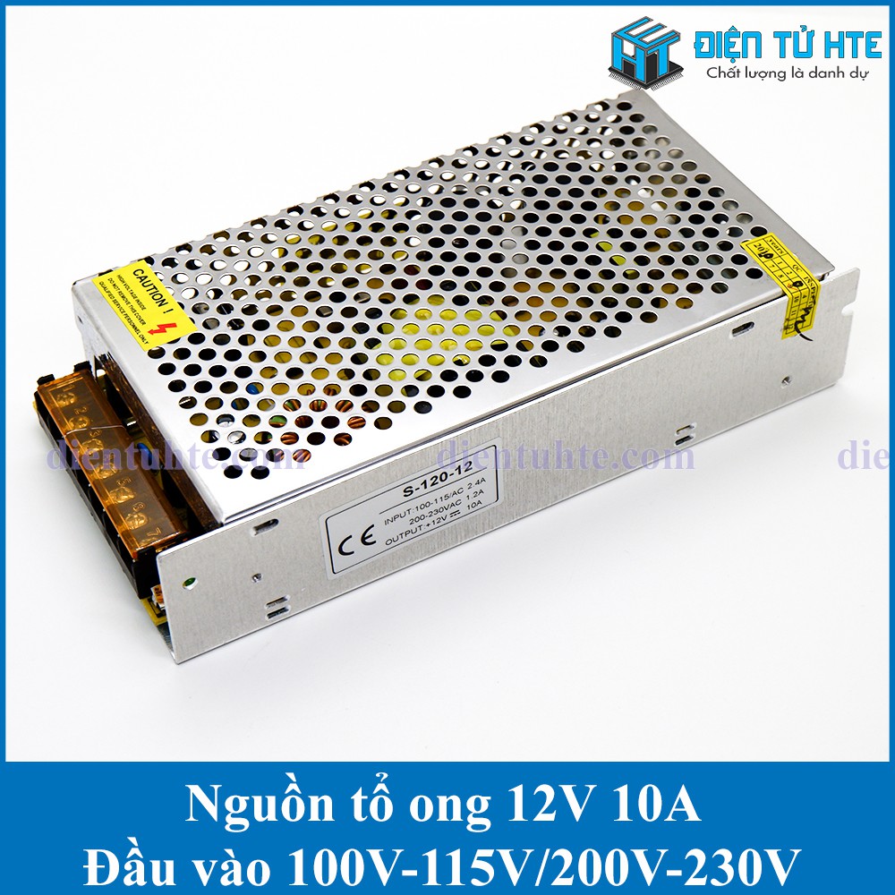 Nguồn tổ ong 12V 10A loại tốt [HTE Quy Nhơn CN2]