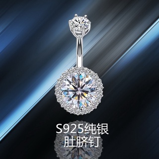 Khuyên Rốn Đính Đá Zircon Bằng Bạc S925 Phong Cách Âu Mỹ Cá Tính