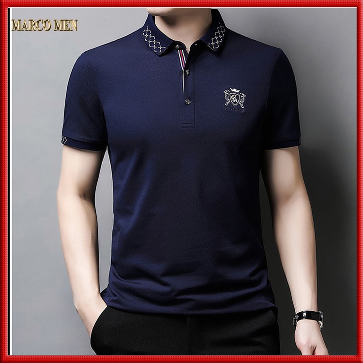 Áo thun nam Polo phối kẻ vải cá sấu thun lạnh CAO CẤP PL001 | BigBuy360 - bigbuy360.vn