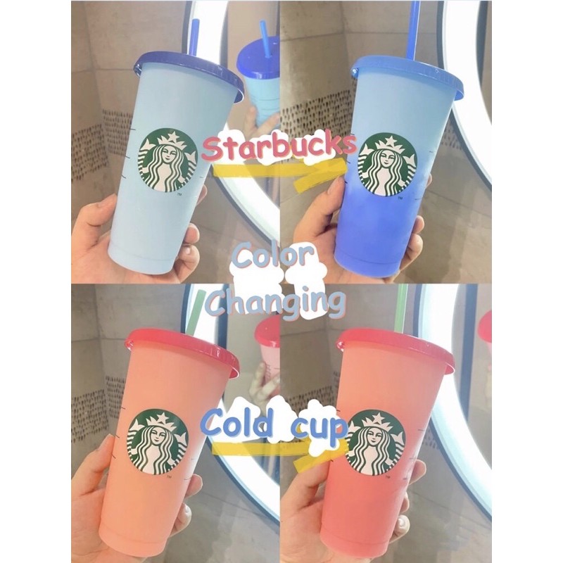 Ly nhựa đổi màu starbucks❌Không lựa mẫu