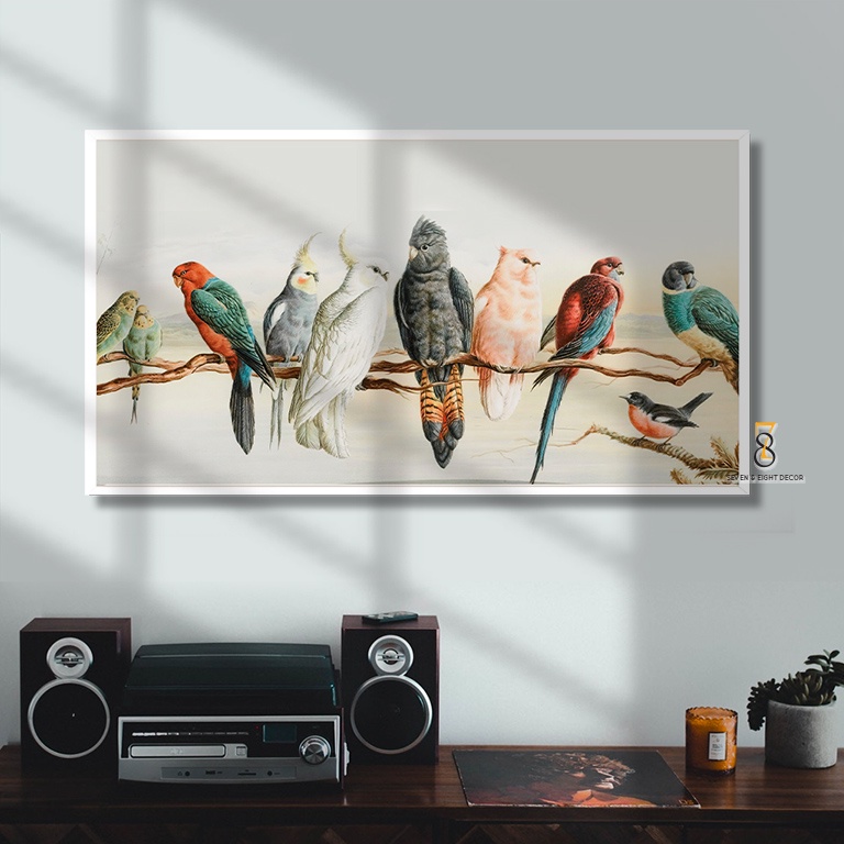 Tranh Canvas | Trò Chuyện Sum Vầy 1FHBIR001 | Tranh Danh Hoạ Châu Âu | Căng Khung Cao Cấp | Tặng Kèm Đinh Đa Năng