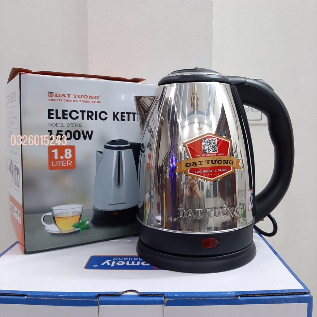 Ấm Siêu Tốc 1.8L ĐẠT TƯỜNG DTST02 / DTST03 - Hàng Chính Hãng, Bảo Hành 12 Tháng