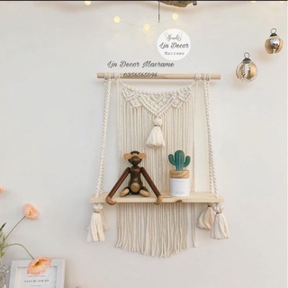 Kệ gỗ macrame trang trí nhà cửa by lin